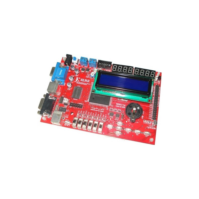 برد آموزشی FPGA های XC3S500EPQ208 - XILINX (سری Spartan3E) مدل NSK114  نسخه 2
