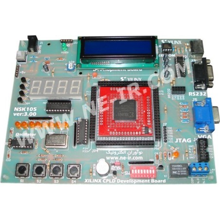 برد آموزشی CPLD های XC95288XL) XILINX) از سری 9500  مدل NSK105