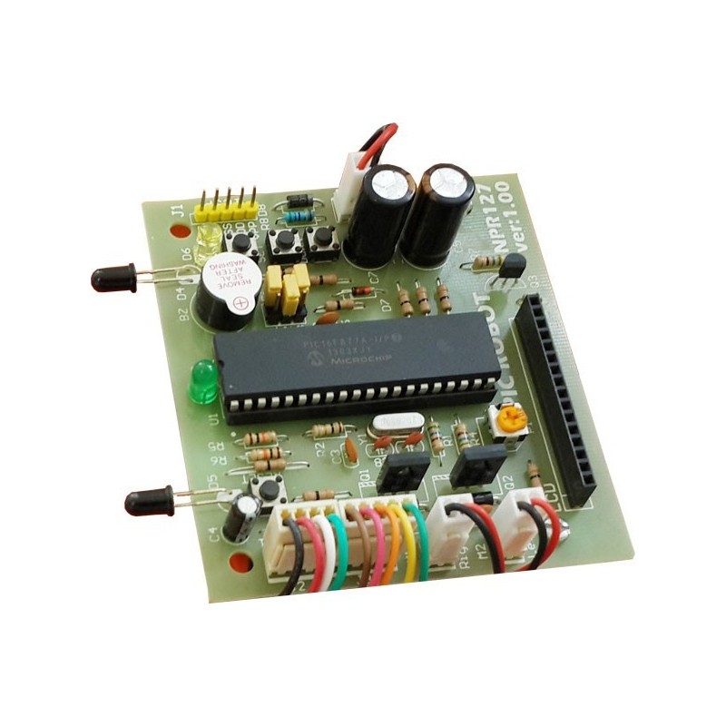 بسته آموزشی پنج ربات با میکروکنترلر PIC 16F877A (مسیریاب - آتش یاب - نوریاب - تشخیص مانع - کنترل بی سیم) »دل NPR127