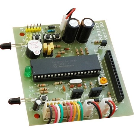 بسته آموزشی پنج ربات با میکروکنترلر PIC 16F877A (مسیریاب - آتش یاب - نوریاب - تشخیص مانع - کنترل بی سیم) »دل NPR127